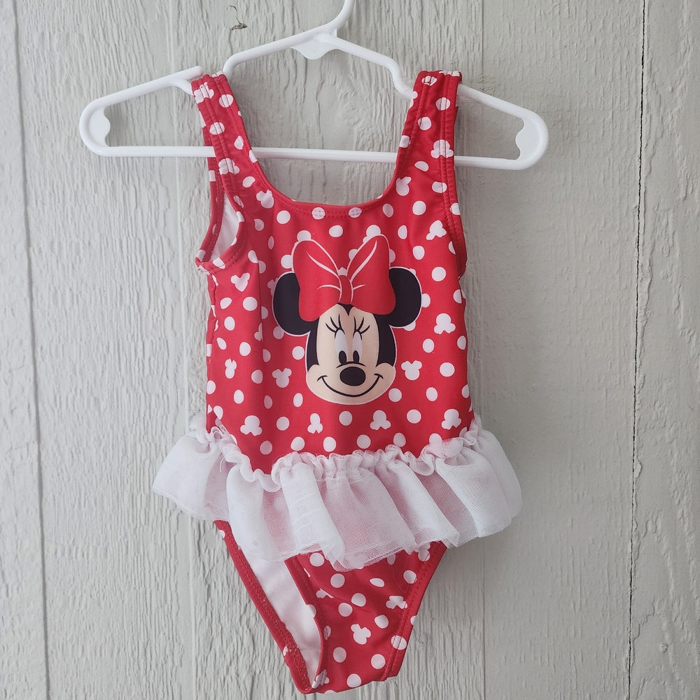 Disney Baby Minnie Mouse Red and White Swimsuit